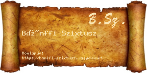 Bánffi Szixtusz névjegykártya